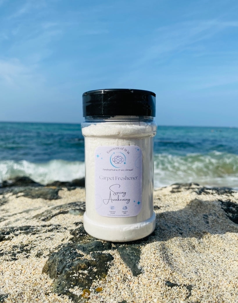 Spring Awakening Carpet Freshener - Luxurious Spanish cleaning-inspired home fragrance from the heart of St Ives, Cornwall. Highly scented, long lasting, vegan friendly and cruelty Free.