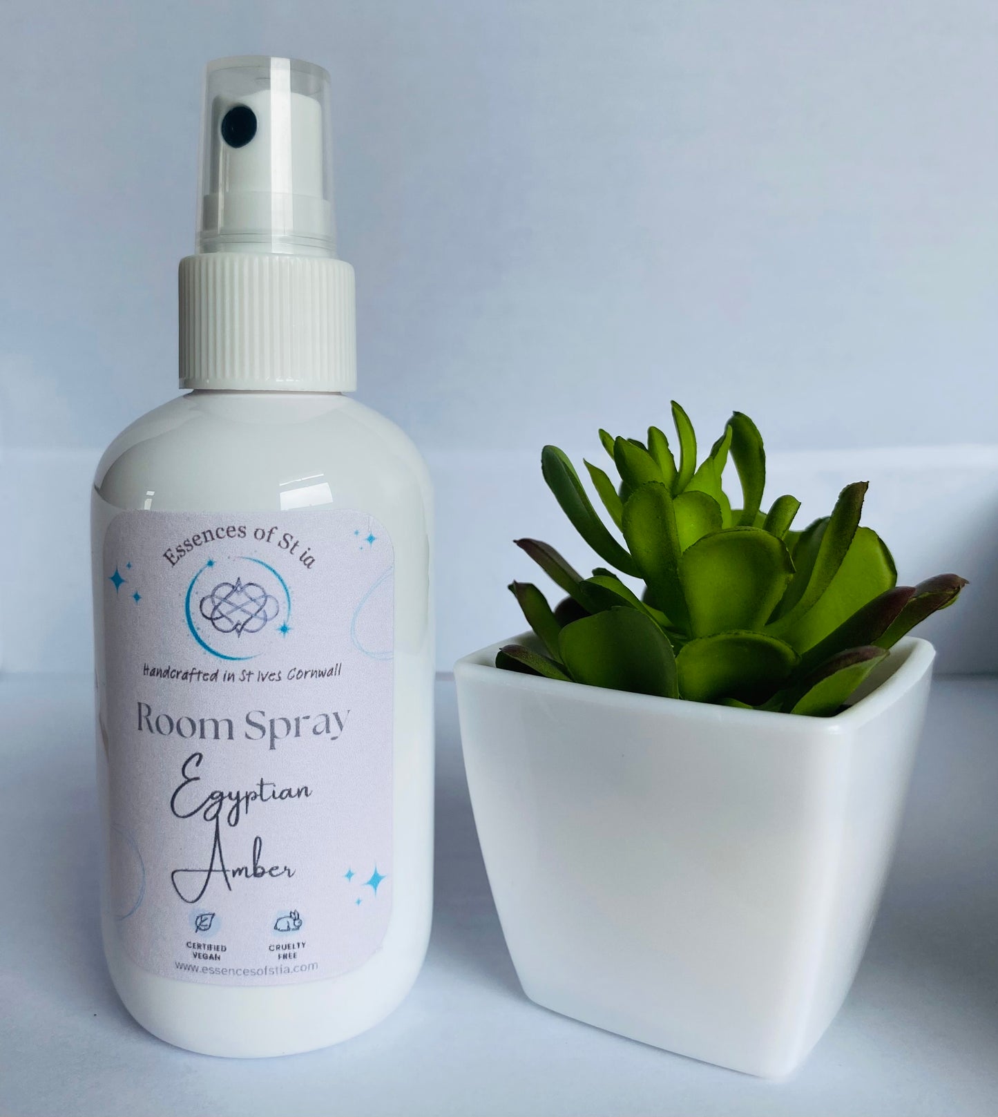 Egyptian Amber Room Spray - Long lasting, vegan, cruelty free fragrance mist. Highly scented, eco-luxury handmade in St Ives, Cornwall.