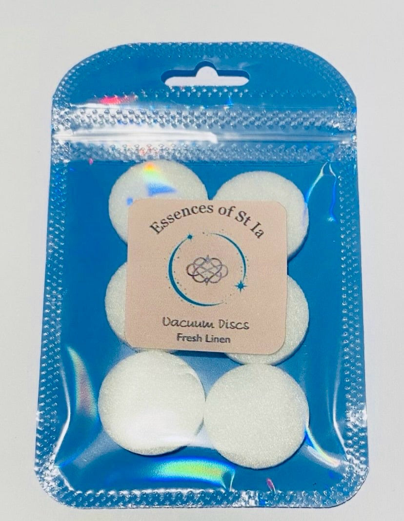 Fresh Linen Vacuum Discs (Pack of 6) – Highly Scented, Long-Lasting & Vegan | Handmade in St Ives