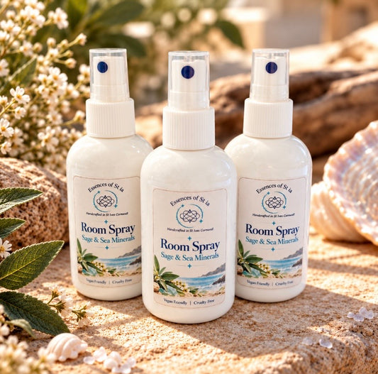 Sage & Sea Minerals Room Spray Collection – 3 x 100ml Highly Scented Long-Lasting Vegan & Eco-Friendly | Handmade in St Ives