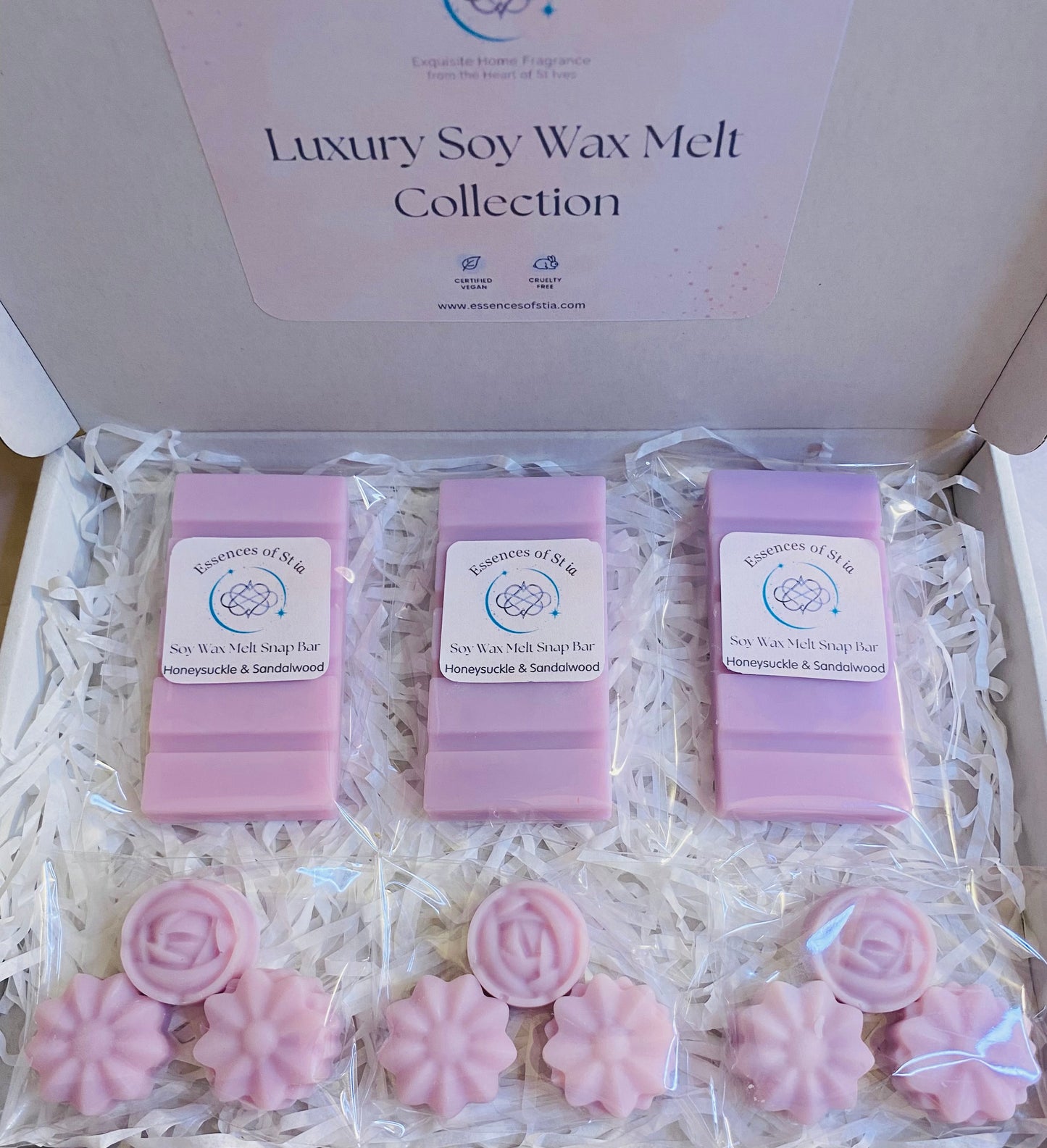 Honeysuckle & Sandalwood Soy Wax Melt Collection | Luxury Gift Set | Highly Scented | Long Lasting | Essences of St ia
