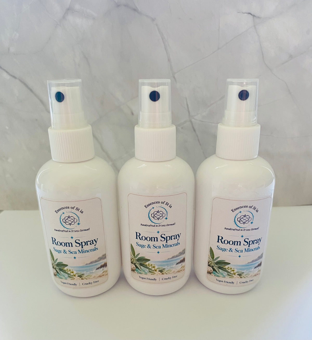 Sage & Sea Minerals Room Spray Collection – 3 x 100ml Highly Scented Long-Lasting Vegan & Eco-Friendly | Handmade in St Ives