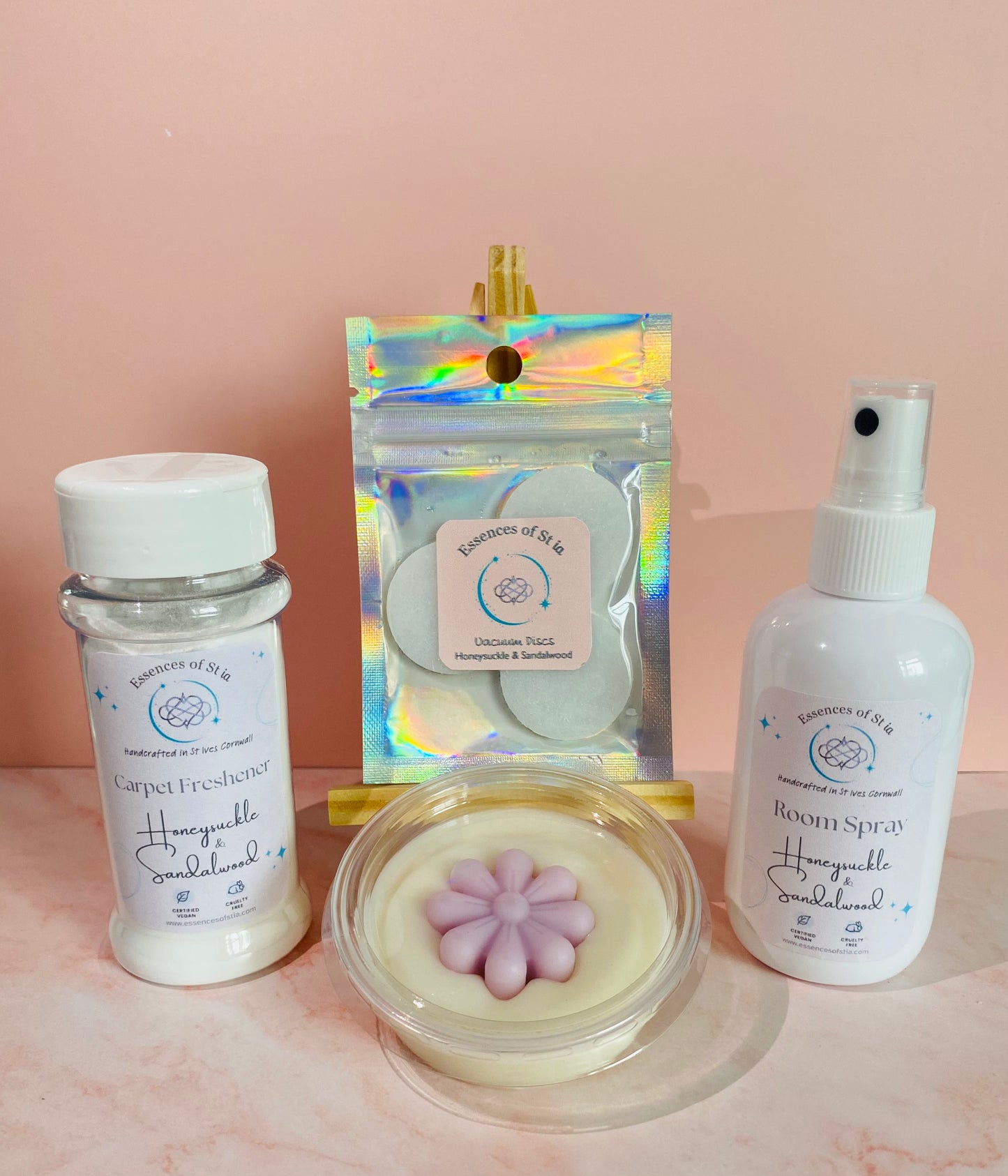 Honeysuckle & Sandalwood Home Fragrance Collection | Highly Scented Long-Lasting Vegan | Luxury Gift Set by Essences of St ia