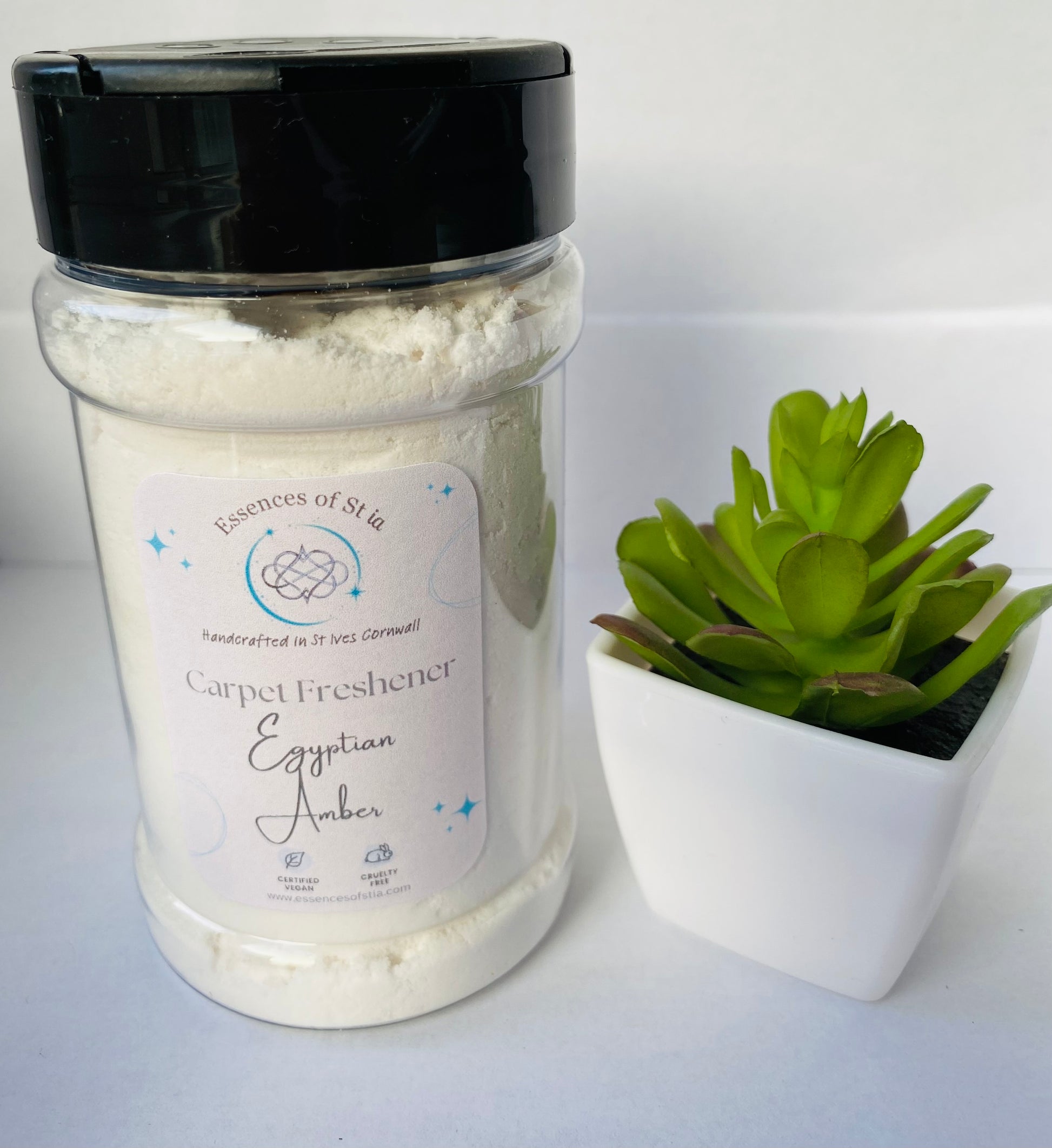 Egyptian Amber Carpet Freshener - Long lasting, vegan, cruelty free freshener. Highly scented, eco-luxury handmade in St Ives, Cornwall. 