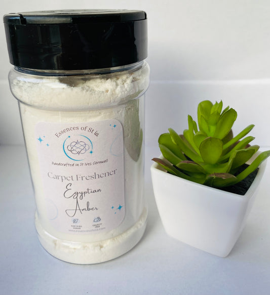 Egyptian Amber Carpet Freshener - Long lasting, vegan, cruelty free freshener. Highly scented, eco-luxury handmade in St Ives, Cornwall. 