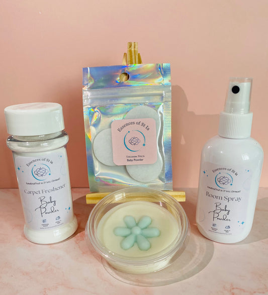 Baby Powder Home Fragrance Collection | Highly Scented Long-Lasting Vegan | Luxury Gift Set by Essences of St ia