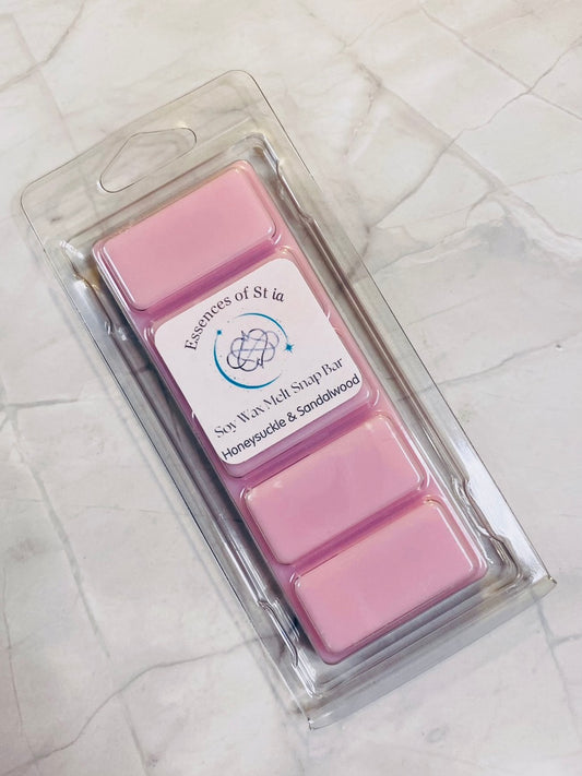 Honeysuckle & Sandalwood Soy Wax Melt Snap Bar (50g) | Highly Scented Long Lasting Vegan Cruelty Free | Essences of St ia