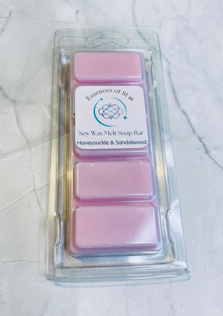 Honeysuckle & Sandalwood Soy Wax Melt Snap Bar (50g) | Highly Scented Long Lasting Vegan Cruelty Free | Essences of St ia