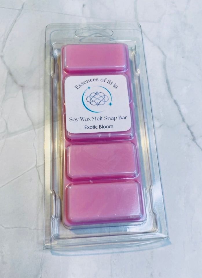 Exotic Bloom Soy Wax Melt Snap Bar (50g) | Highly Scented Long Lasting Vegan Cruelty Free | Essences of St ia