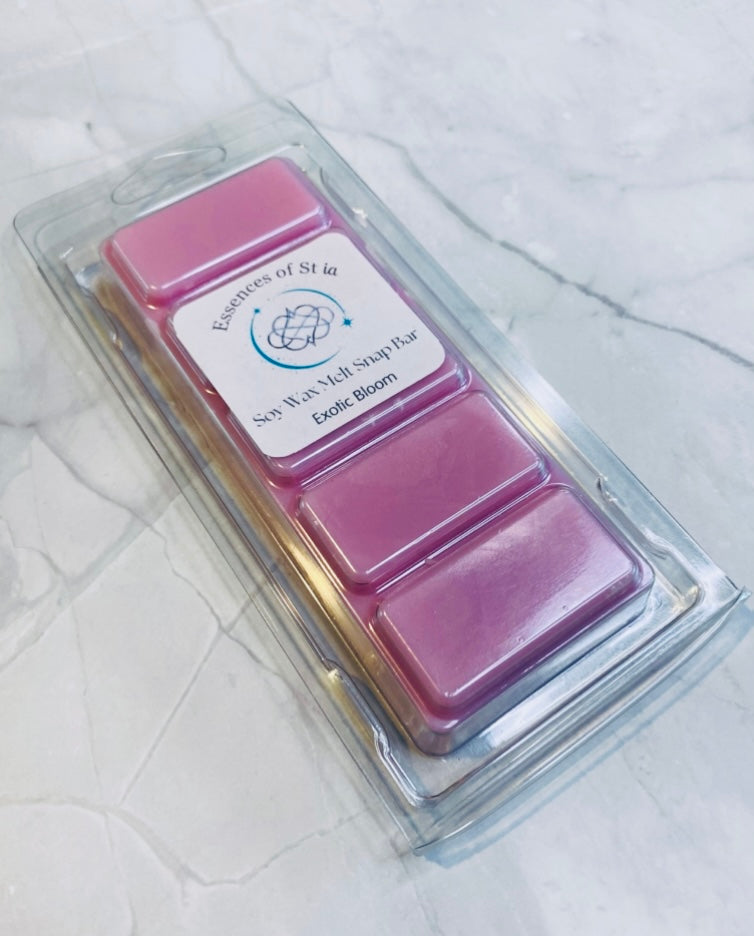 Exotic Bloom Soy Wax Melt Snap Bar (50g) | Highly Scented Long Lasting Vegan Cruelty Free | Essences of St ia