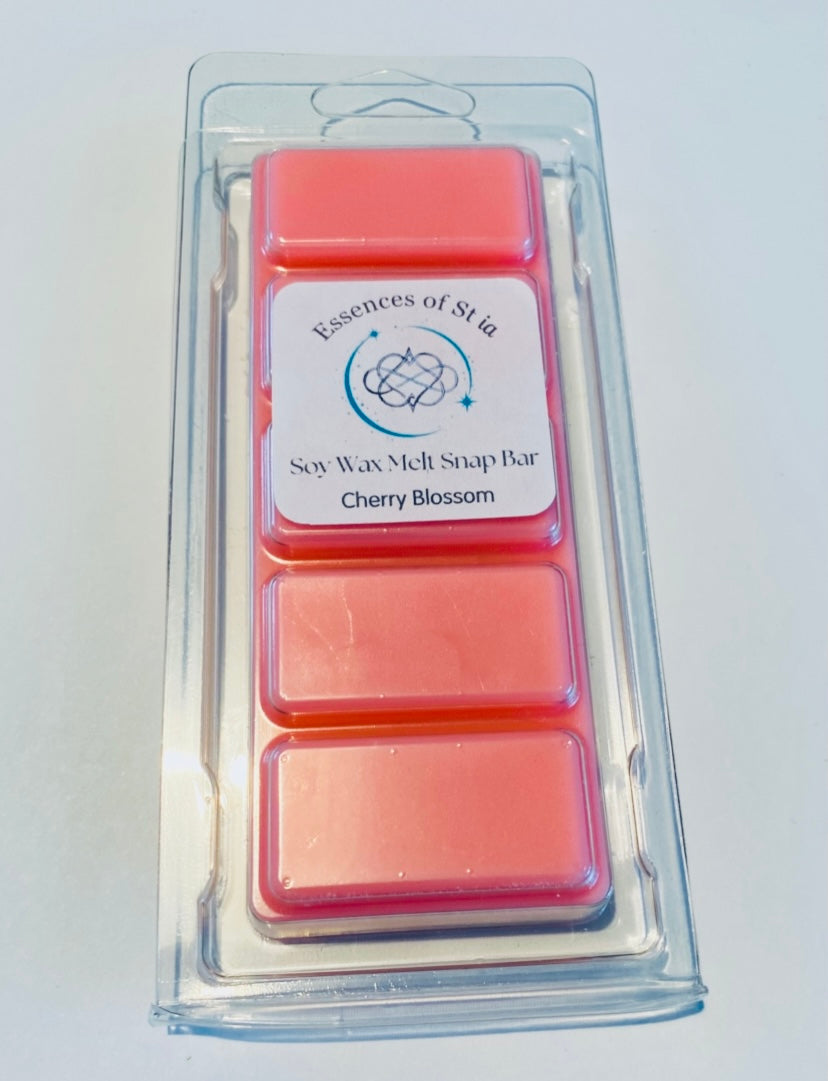 Cherry Blossom Soy Wax Melt Snap Bar (50g) | Highly Scented Long Lasting Vegan Cruelty Free | Essences of St ia