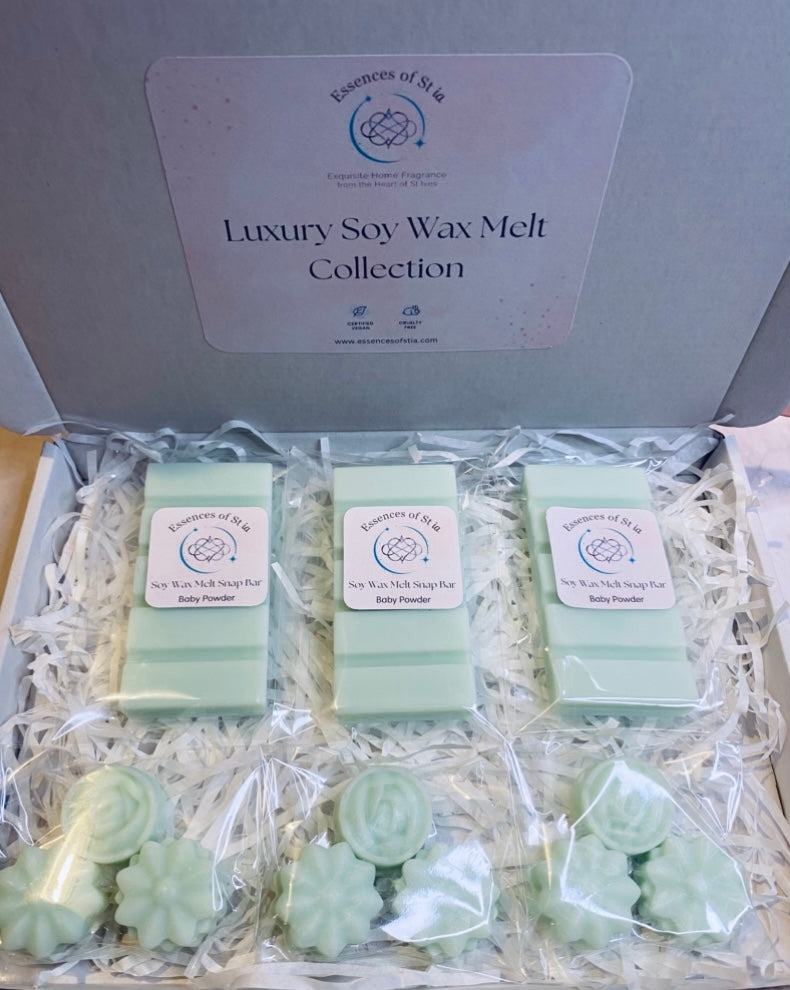 Baby Powder Soy Wax Melt Collection | Luxury Gift Set | Highly Scented | Long Lasting | Essences of St ia