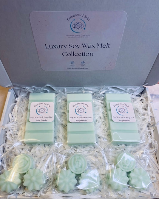 Baby Powder Soy Wax Melt Collection | Luxury Gift Set | Highly Scented | Long Lasting | Essences of St ia