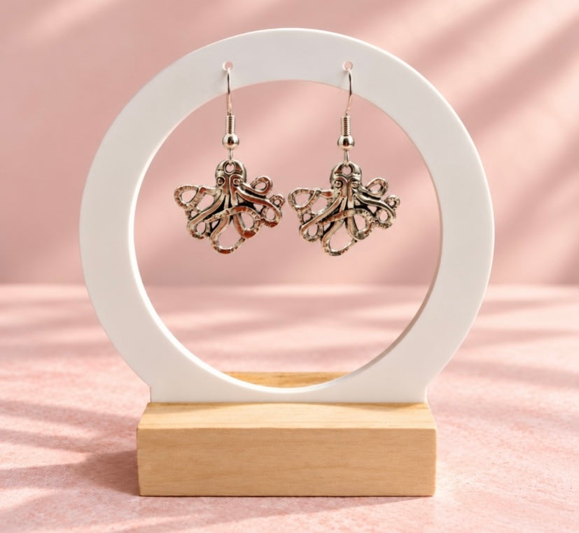 Silver Kraken Octopus Earrings | Handmade in St Ives, Cornwall