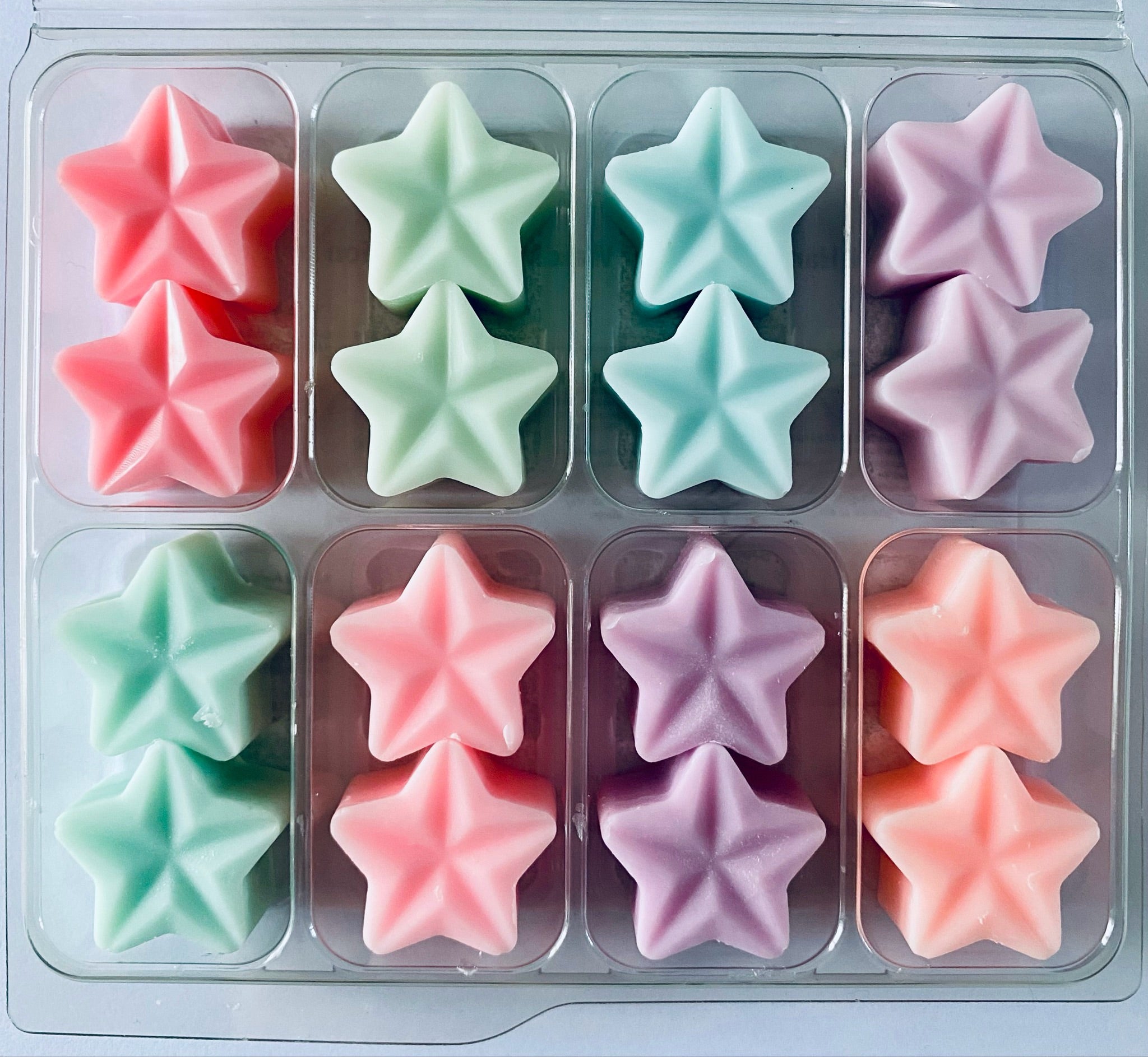 Luxury Soy Wax Melt Collection by Essences of St ia ~ Handcrafted in St Ives, Highly Scented Star Shaped Luxury Melts in eco-friendly PET clamshell
