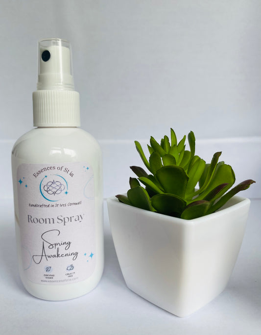 Spring Awakening Room Spray - Long lasting, vegan, cruelty free fragrance mist. Highly scented, eco-luxury handmade in St Ives, Cornwall. 