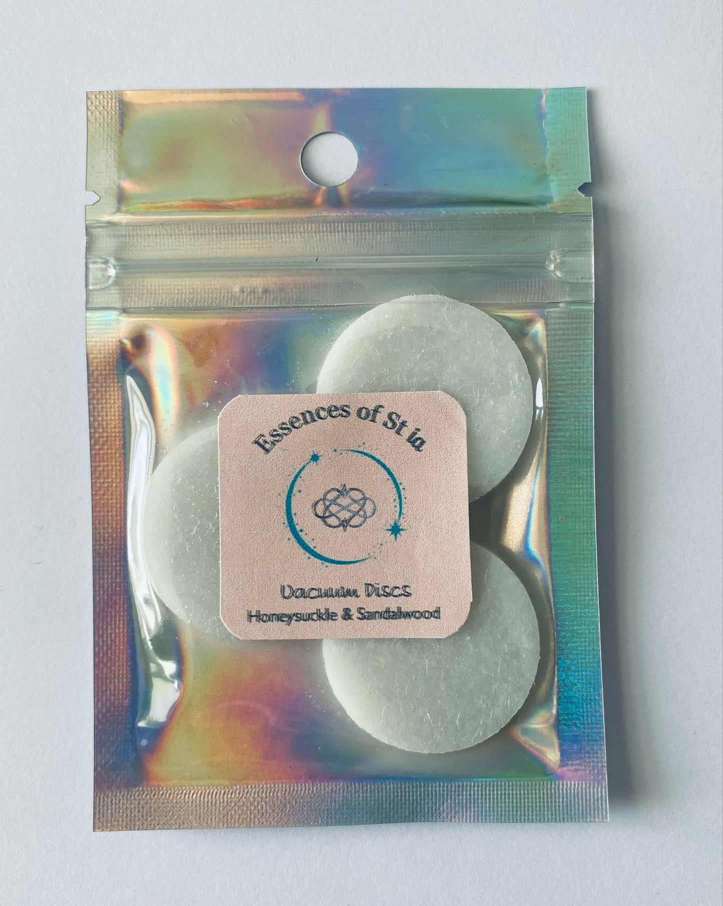 Honeysuckle and Sandalwood Vacuum Discs - Laundry-inspired, floral and woody scent for vegan, cruelty free, eco-luxury home fragrance. Highly Scented and long lasting. 