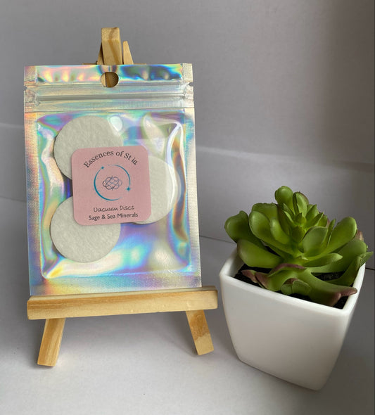 Sage and Sea Minerals Vacuum Discs - Fresh, aquatic bath and body inspired scent for vegan, cruelty free, eco-luxury home fragrance. Highly Scented and long lasting. 